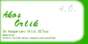 akos orlik business card